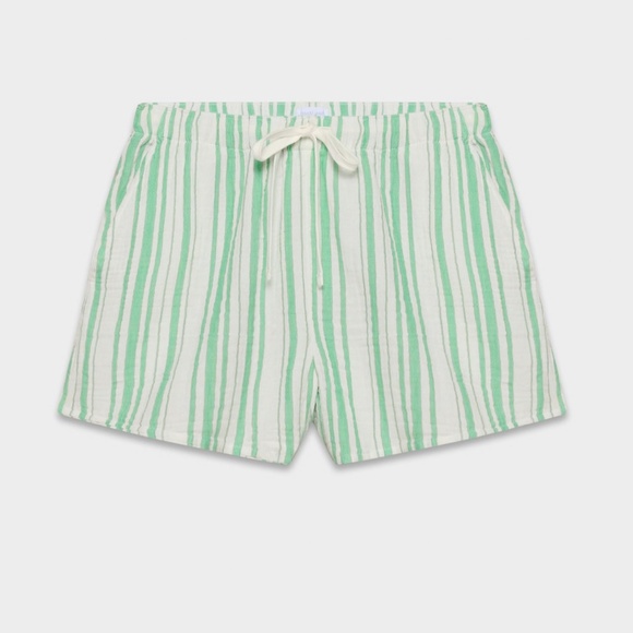 Little Moon Pants - Aritzia Little Moon Airplush Cotton™ Sail Short - Green and White - Size Medium